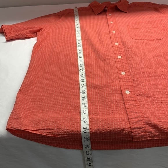Eddie Bauer 100% Cotton Short Sleeve Button Down Shirt Large Tall Colour Salmon - Picture 10 of 10